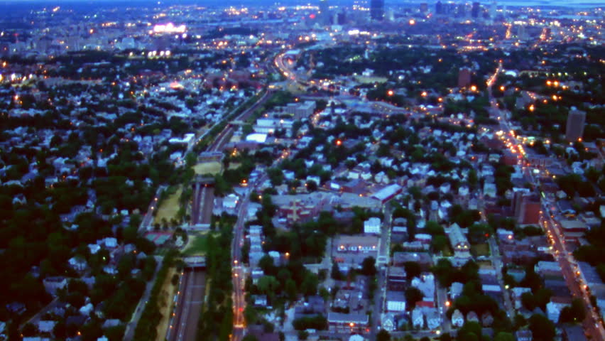 Aerial view of city of Boston