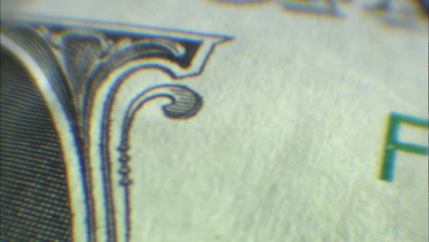 Rotating closeup of George Washington 1 dollar bill