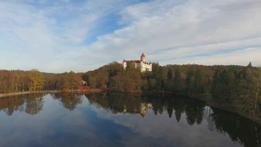 Beautiful castle Konopiste and autumn park, Czech Republic