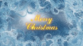 Merry Christmas seamless animated title with growing frost pattern for Christmas videos, broadcast, TV, show, corporate videos, Christmas events and party, night clubs and restaurants. 