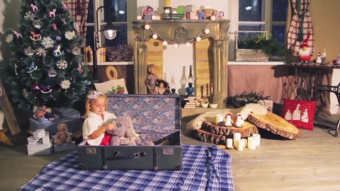 children, kids in the Christmas decor
