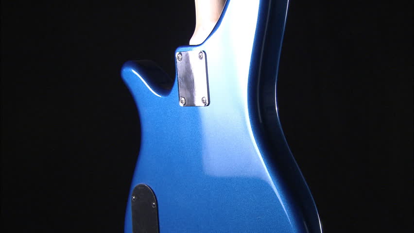 Rotating electric blue guitar