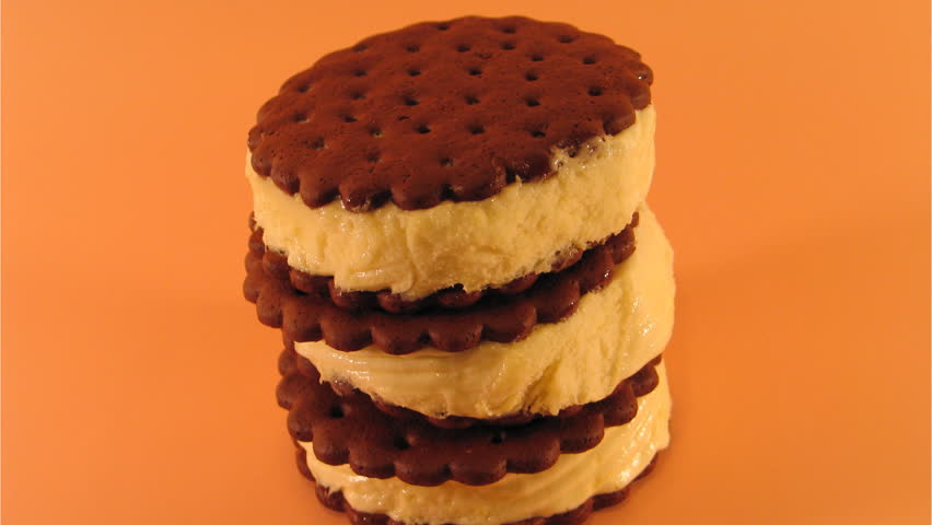 Melting stack of ice cream sandwiches