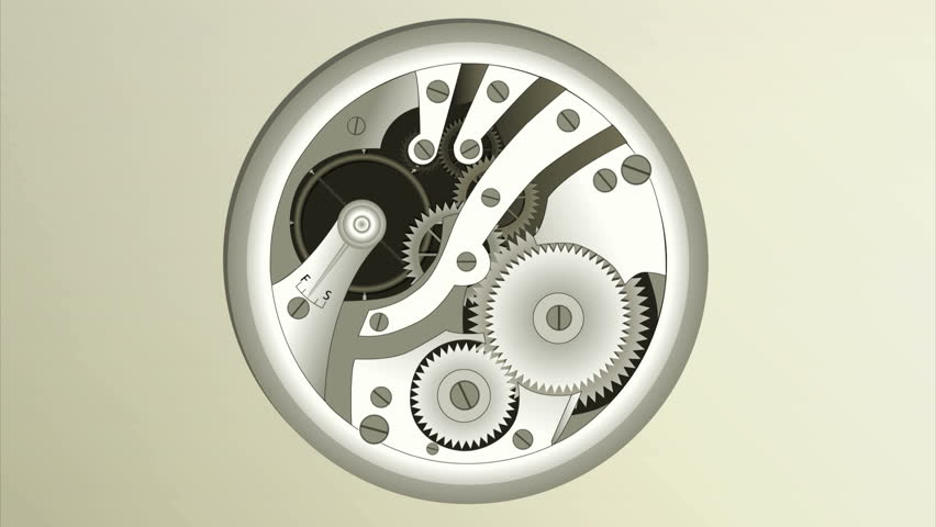 Close up of gears rotating. Loopable animated illustration.