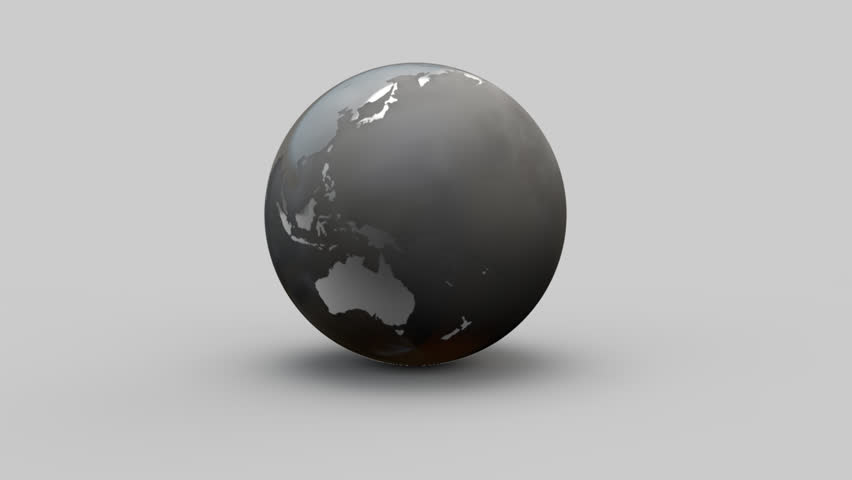 Rotating dark grey globe