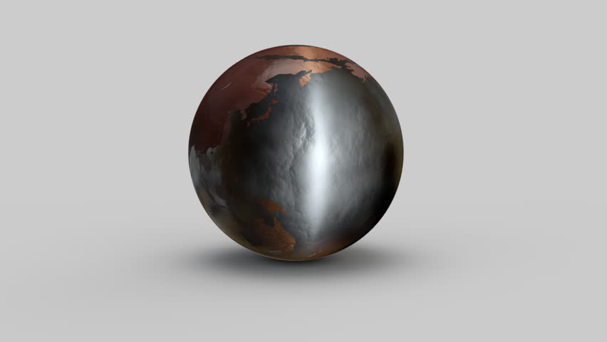 Rotating metallic globe