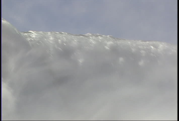 Water flowing over the brink of Niagara Falls