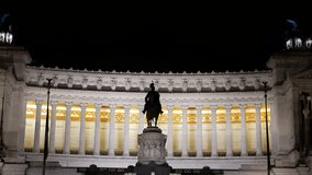 Vittorio Emanuele II (Vittoriano) Night Zoom Rome, Italy.