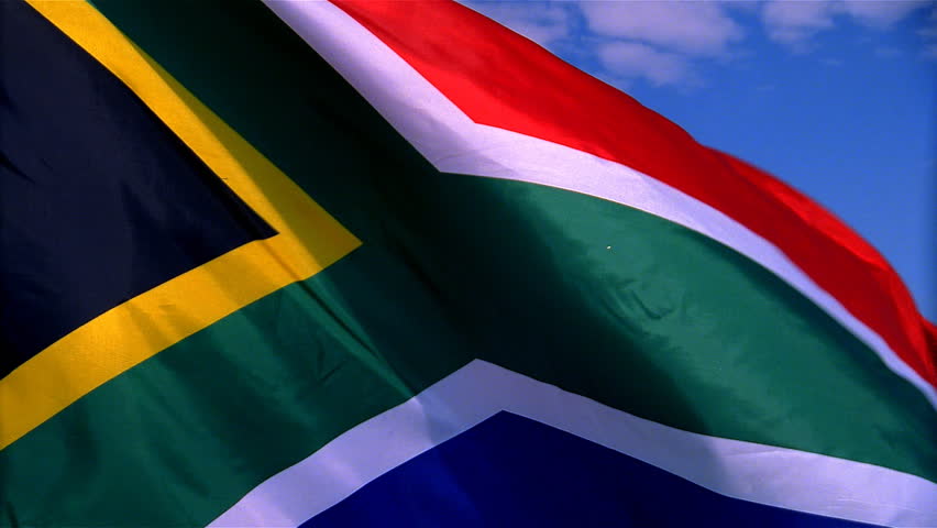 Closeup of South Africa flag