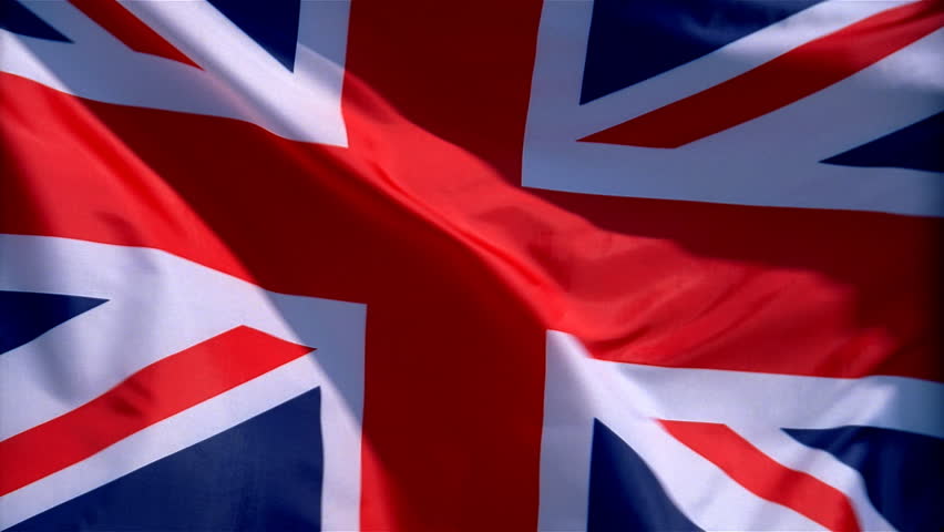 Closeup of United Kingdom of Great Britain and Northern Ireland flag