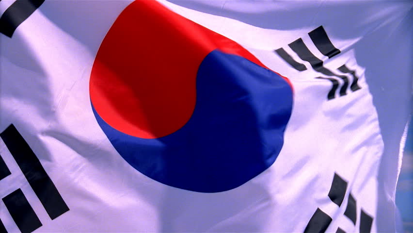 Closeup of South Korea flag