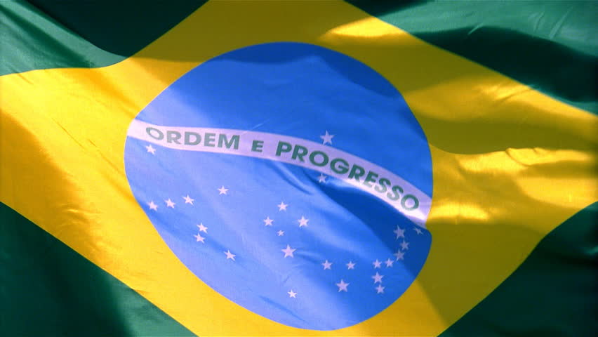 Closeup of Brazil flag