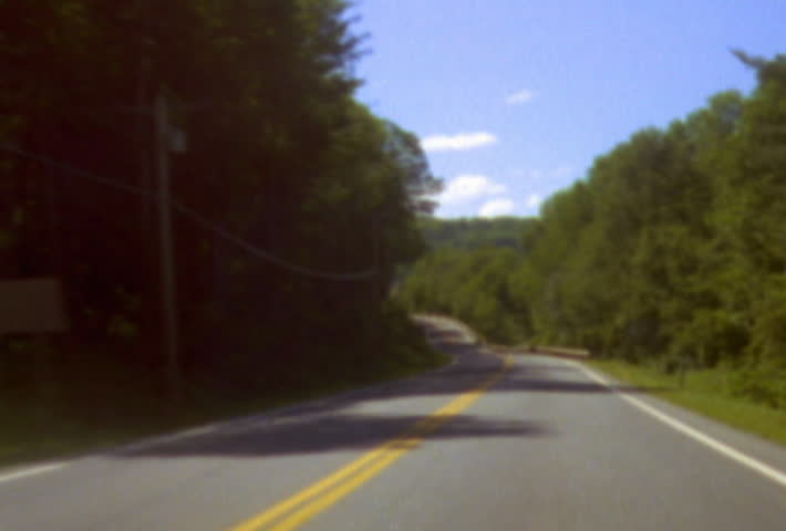 Driving on winding road