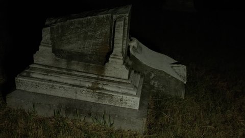 Cemetery graveyard at night dark graves headstones