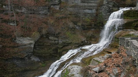 Lucifer Falls Waterfall Ithaca, Ny, Giant Waterfall Over Rocks