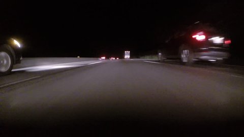 Gopro Attached To Bumper Of Car At Night 10x speed timelapse time lapse