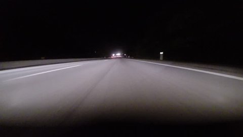 Gopro Attached To Bumper Of Car At Night 10x speed timelapse time lapse
