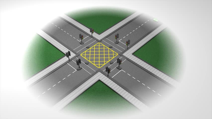 Cars at intersection animation
