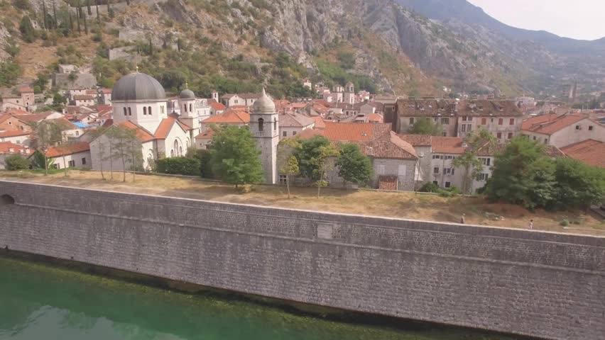 Aerial view on old town Kotor in Montenegro
