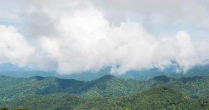 Time lapse of beautiful viewpoint and moving cloud at Kew Fin, Mae Kampong, Chiang mai,Thailand