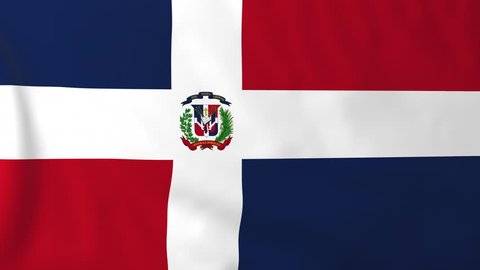 Flag of Dominican republic. Rendered using official design and colors. Seamless loop.