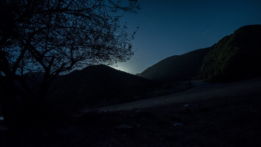 Moonrise from mountain timelapse