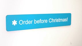 Video of an internet button click - Order before Christmas, as a call to action for your product or Christmas sale videos