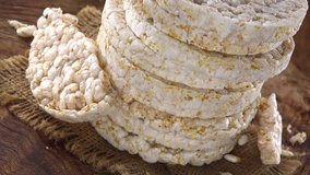 Rotating Rice Cakes as seamless loopable 4K UHD footage