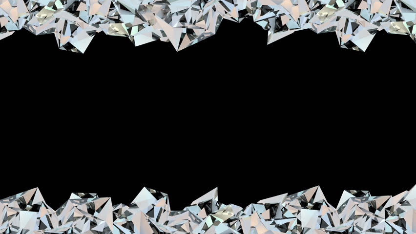 Diamond Crystal Border. Abstract 3d Stock Footage Video (100% Royalty