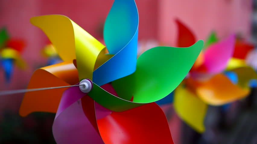 Colorful Paper Windmill Whirling in Stock Footage Video (100% Royalty ...