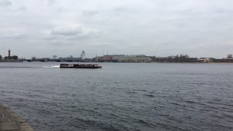 view of the Neva river. Russia, Saint-Petersburg, 23 Oct 2016