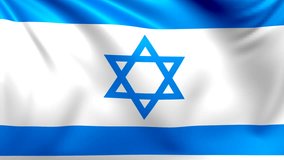 Flag of Israel. Seamless looped video, footage
