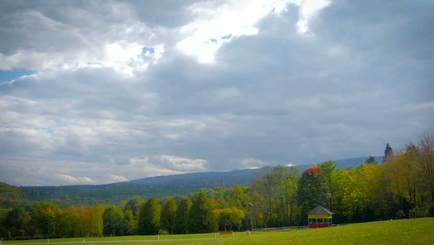 cloudy sky and meadow