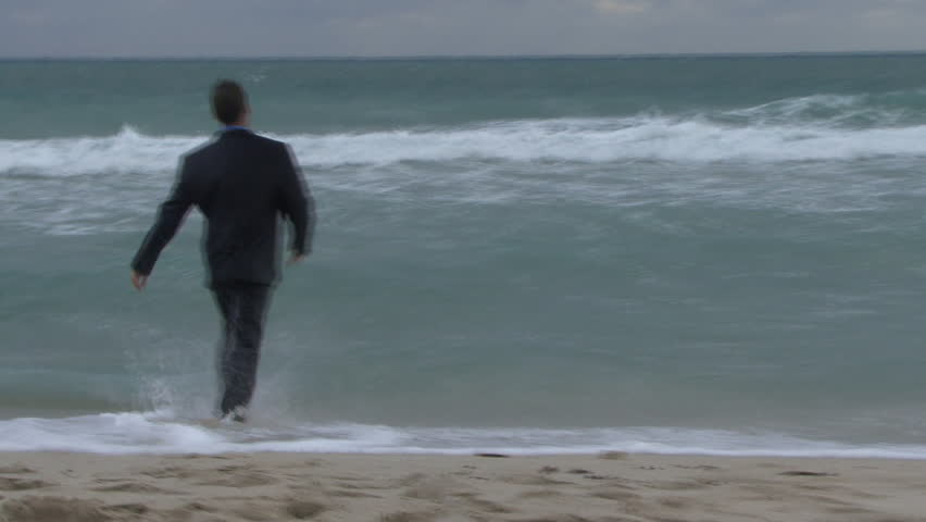 Male Walking Into Ocean In Stock Footage Video 100 Royalty Free Shutterstock