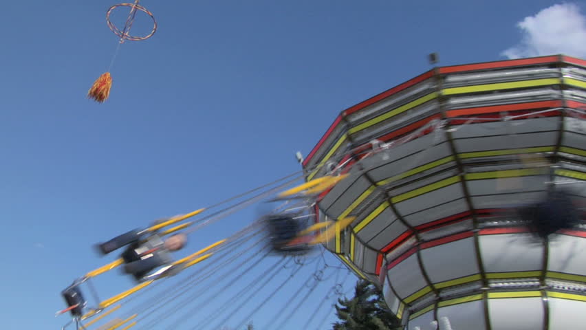 Chain swing ride in amusement park