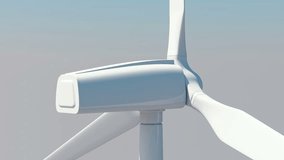 Close-up Animation of Modern Wind Turbine. 4K Seamless looping Ultra HD 3840x2160 Video Clip