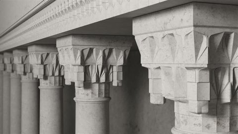 Ottoman Columns. Capital view. 3d animation