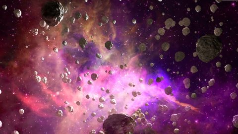 Meteors flying through nebula, Abstract Loopable Background