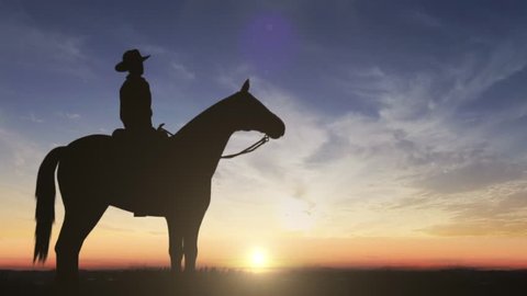 Cowboy on Horse silhouette