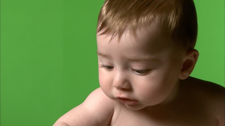 Green screen baby drooling
