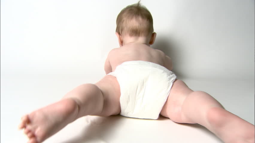 Closeup of baby butt and diaper