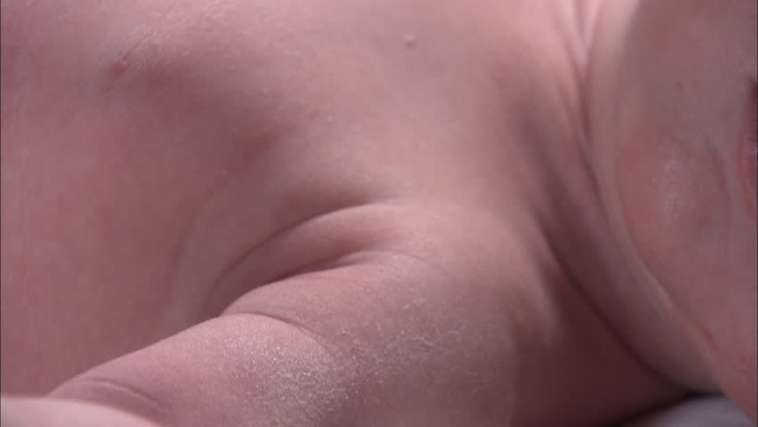 Closeup of newborn baby's face