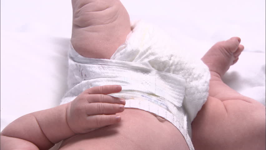 Front view of newborn baby's body
