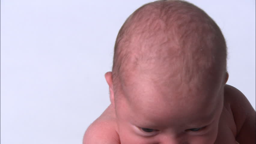 Closeup of newborn's face