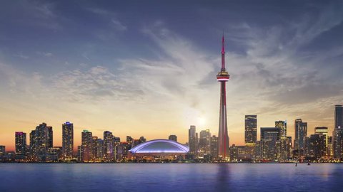 Toronto Skyline at sunset, Ontario, Canada

