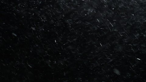 Winter snowfall. Snow Slow motion filmed at 100fps outdoors with studio lighting