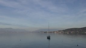 view of lake maggiore italy at sunset - time lapse video
