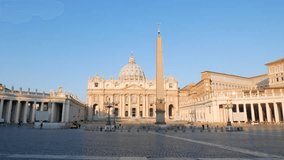 Piazza San Pietro, after sunrise, Vatican, Rome, Italy.