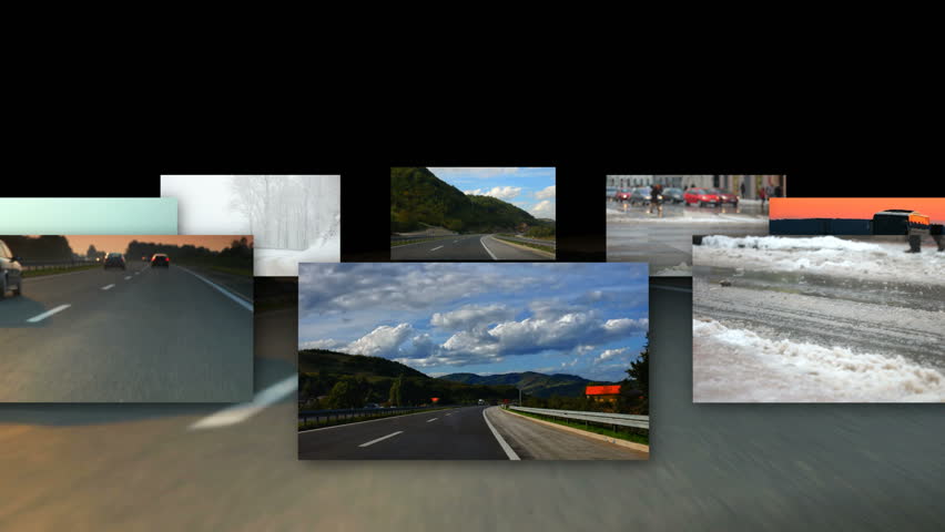 Montage HD Transportation clip driving on highway 01