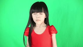 Little Smart Kids is excited in green screen